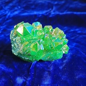 Green Aura titanium crystal cluster